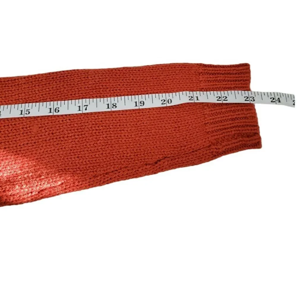 Angel of the North Anthropologie‎ Sweater XS Wool Mohair Orange Waffle Cowl Neck